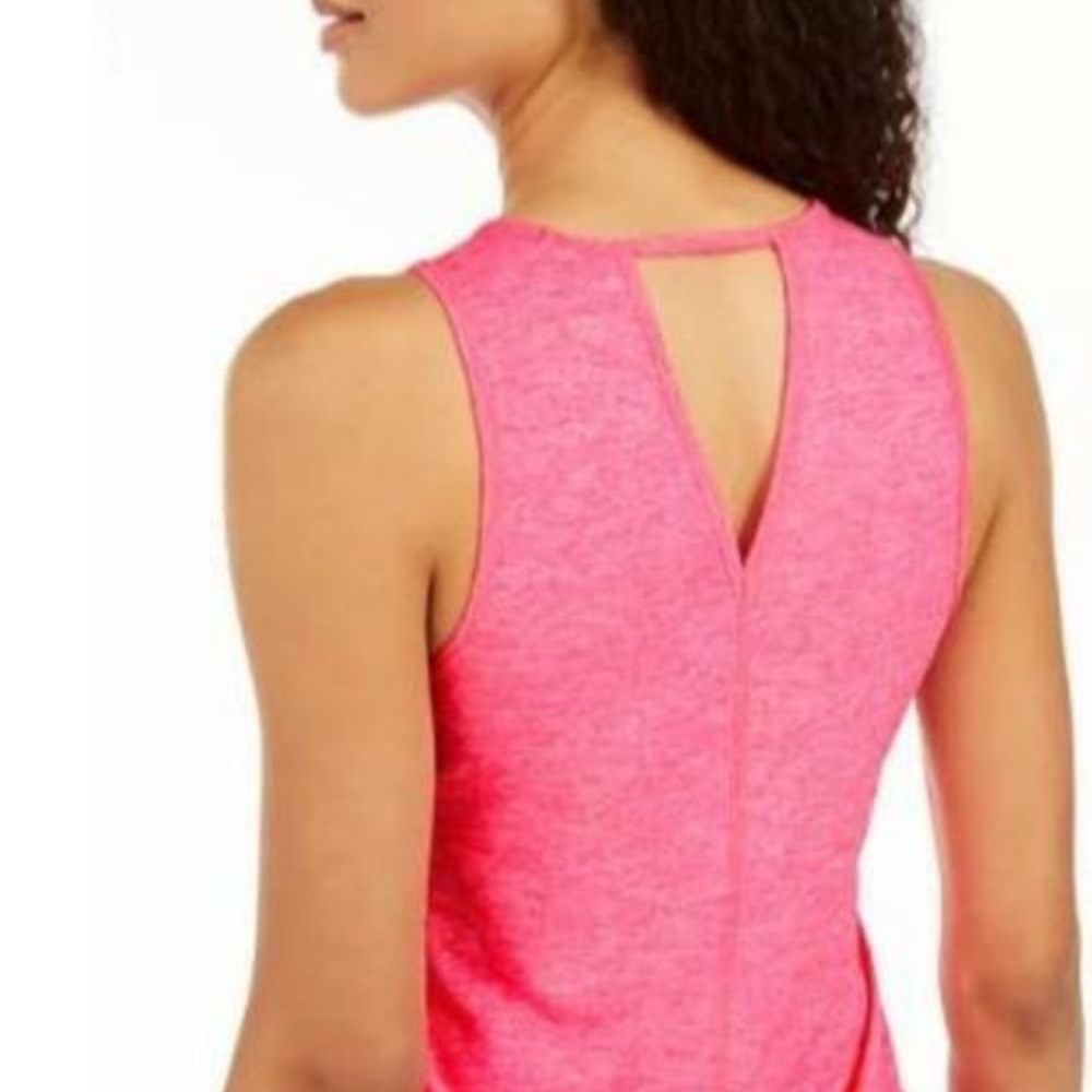 Ideology Womens Pink Heather Keyhole-Back  Tank Top XS